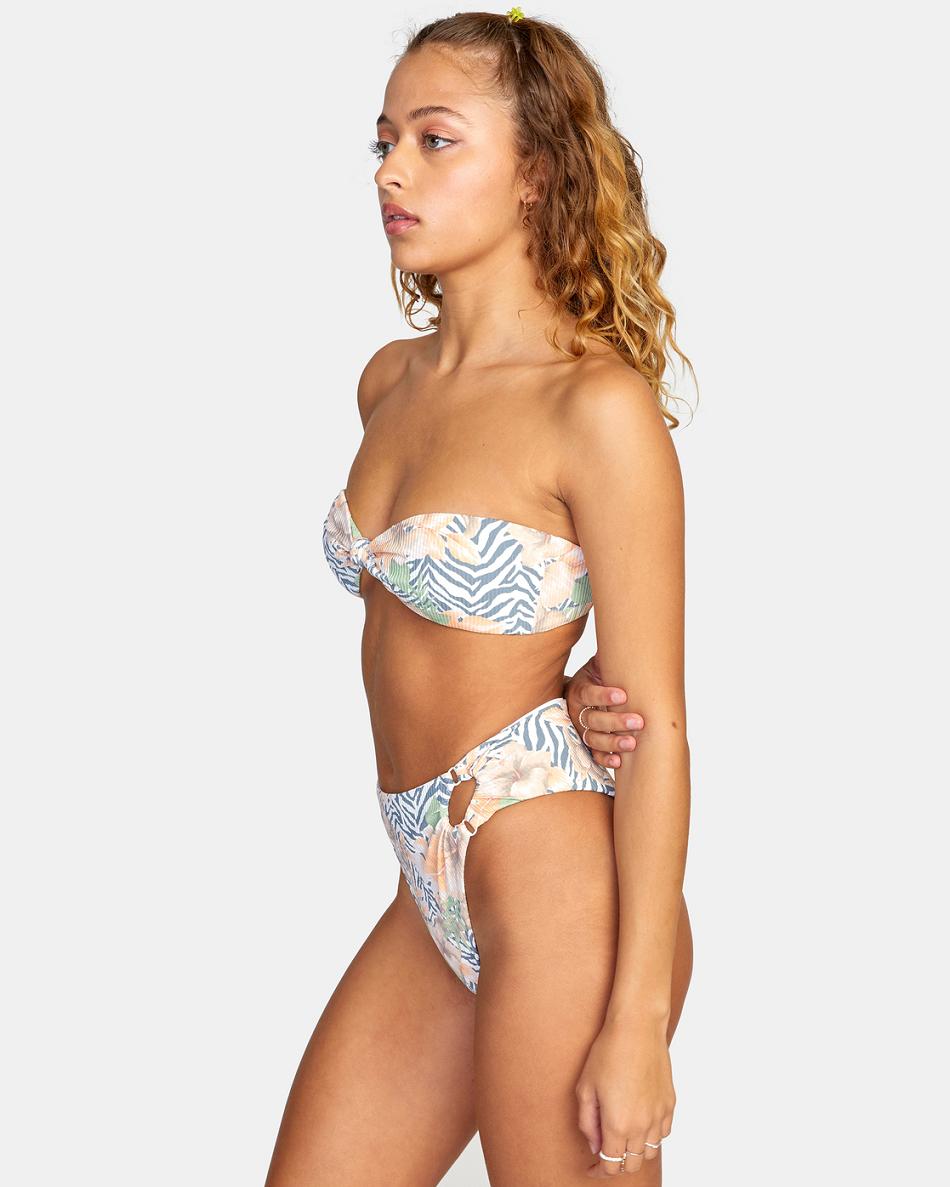 Multi Rvca Bazaar Bandeau Women's Bikini Tops | USZPD91477