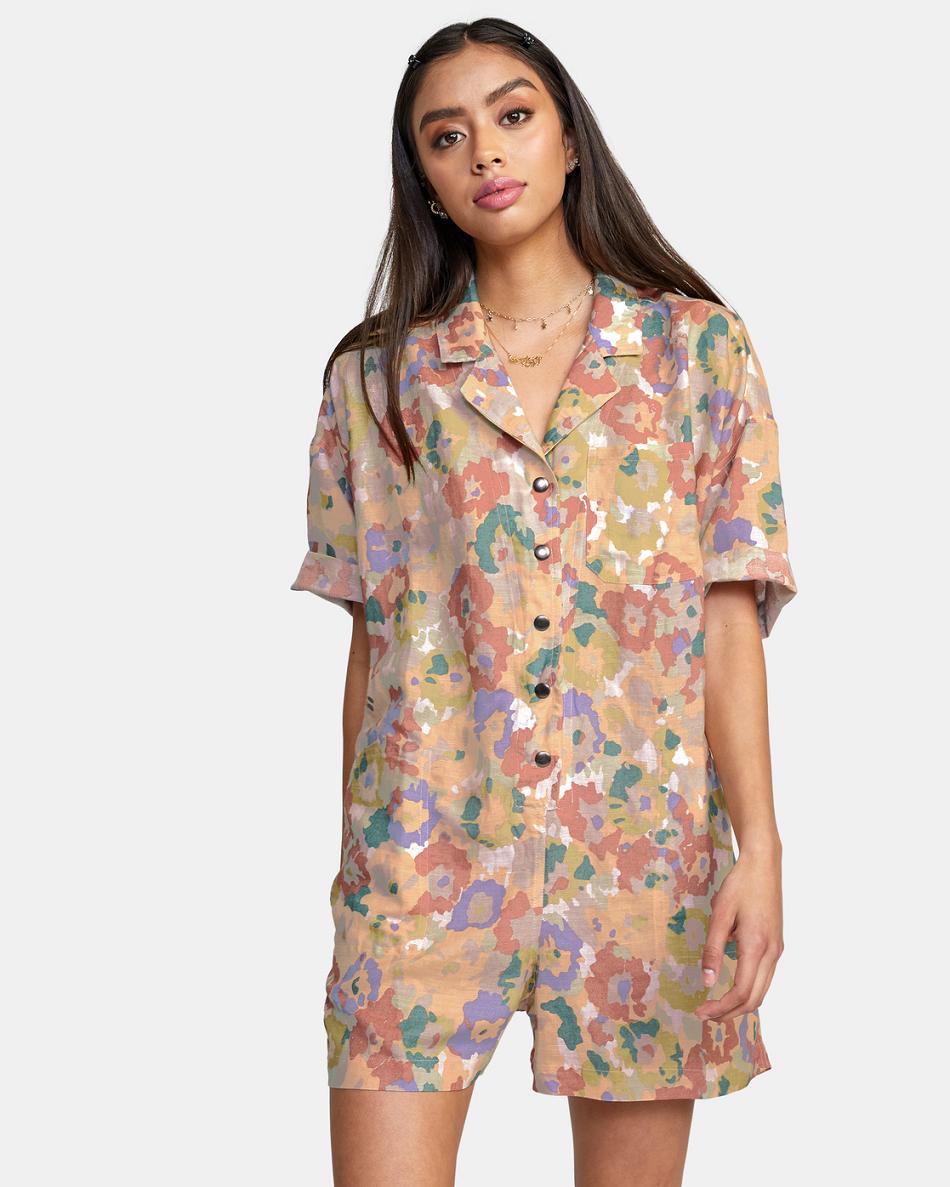 Multi Rvca Blossom Romper Women's Dress | USZPD61465