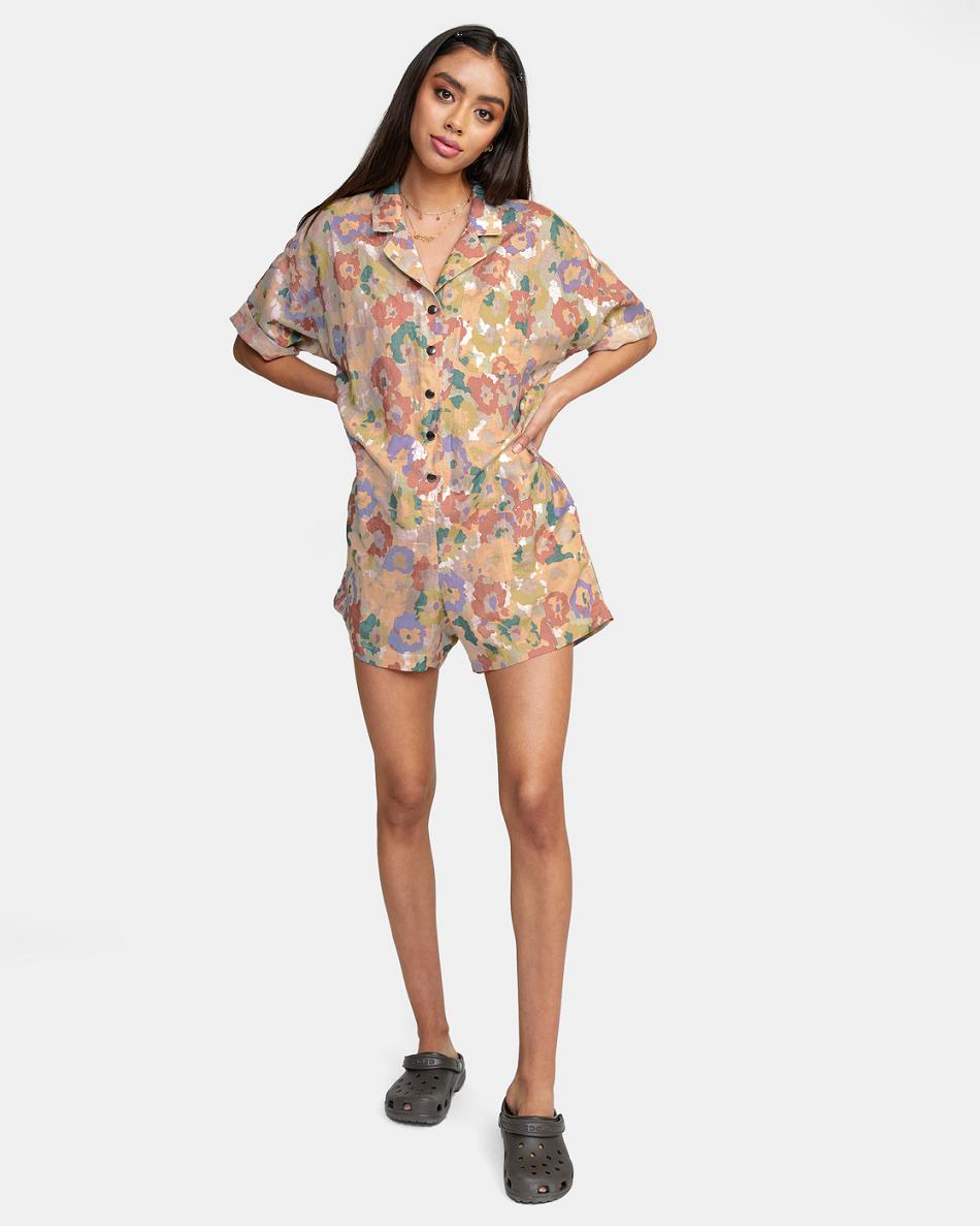 Multi Rvca Blossom Romper Women's Dress | USZPD61465