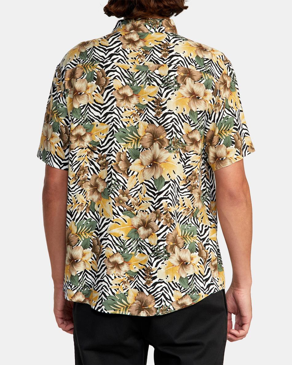 Multi Rvca Cabana Short Sleeve Men's T shirt | AUSWC83465
