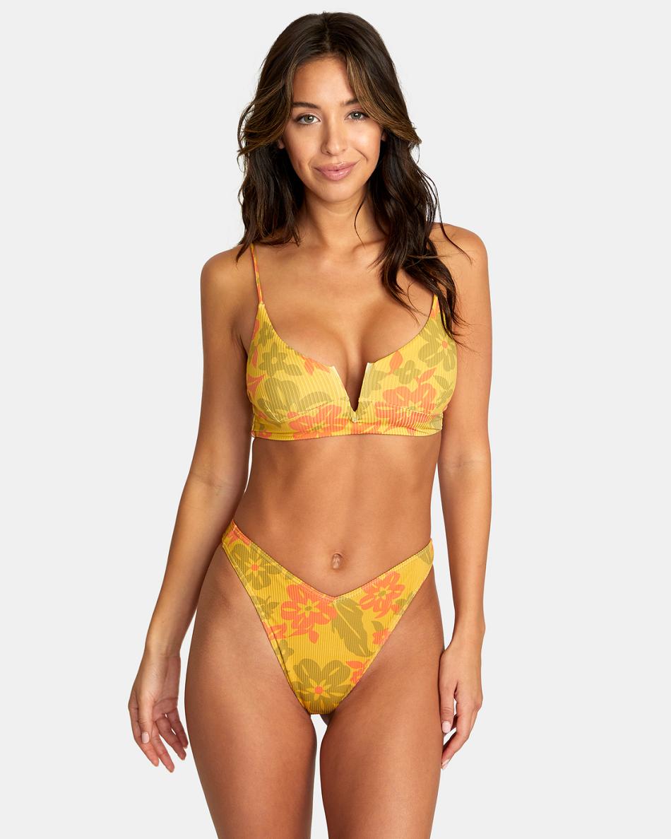 Multi Rvca Kona V-Wire Crop Top Women\'s Bikini Tops | USICD41284