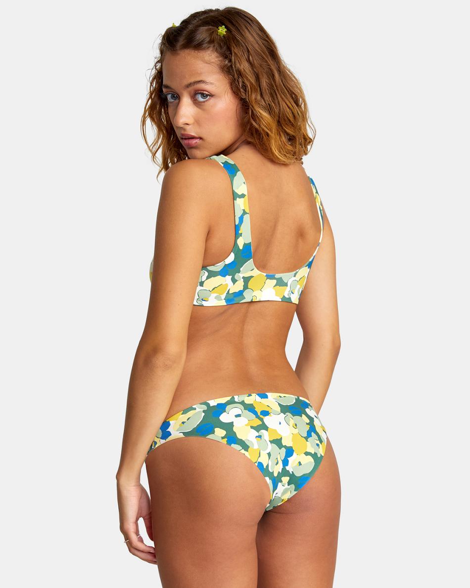 Multi Rvca Poppy Camo Reversible Women's Bikini Tops | USNZX37327
