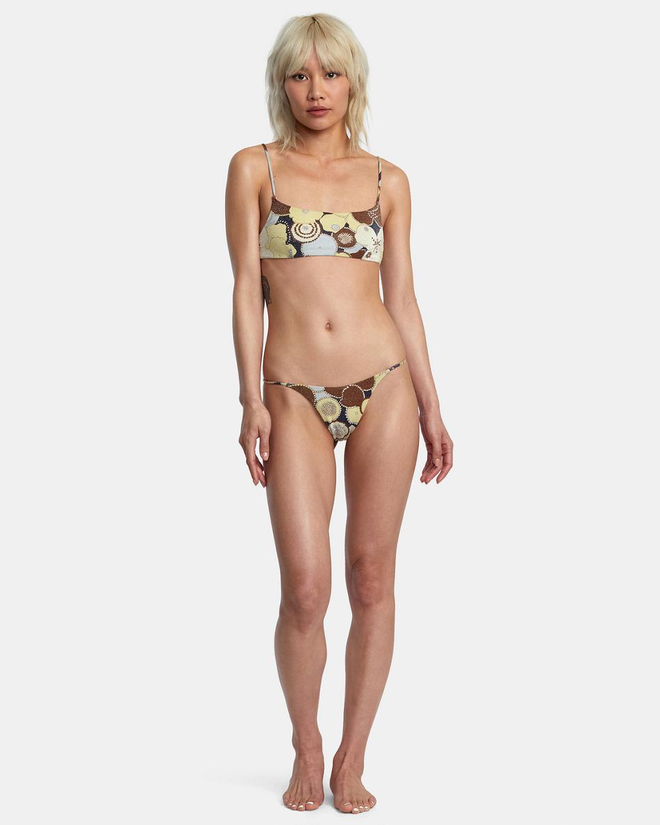 Multi Rvca Retro Rowe Skimpy Women's Bikini Bottoms | YUSGT80774