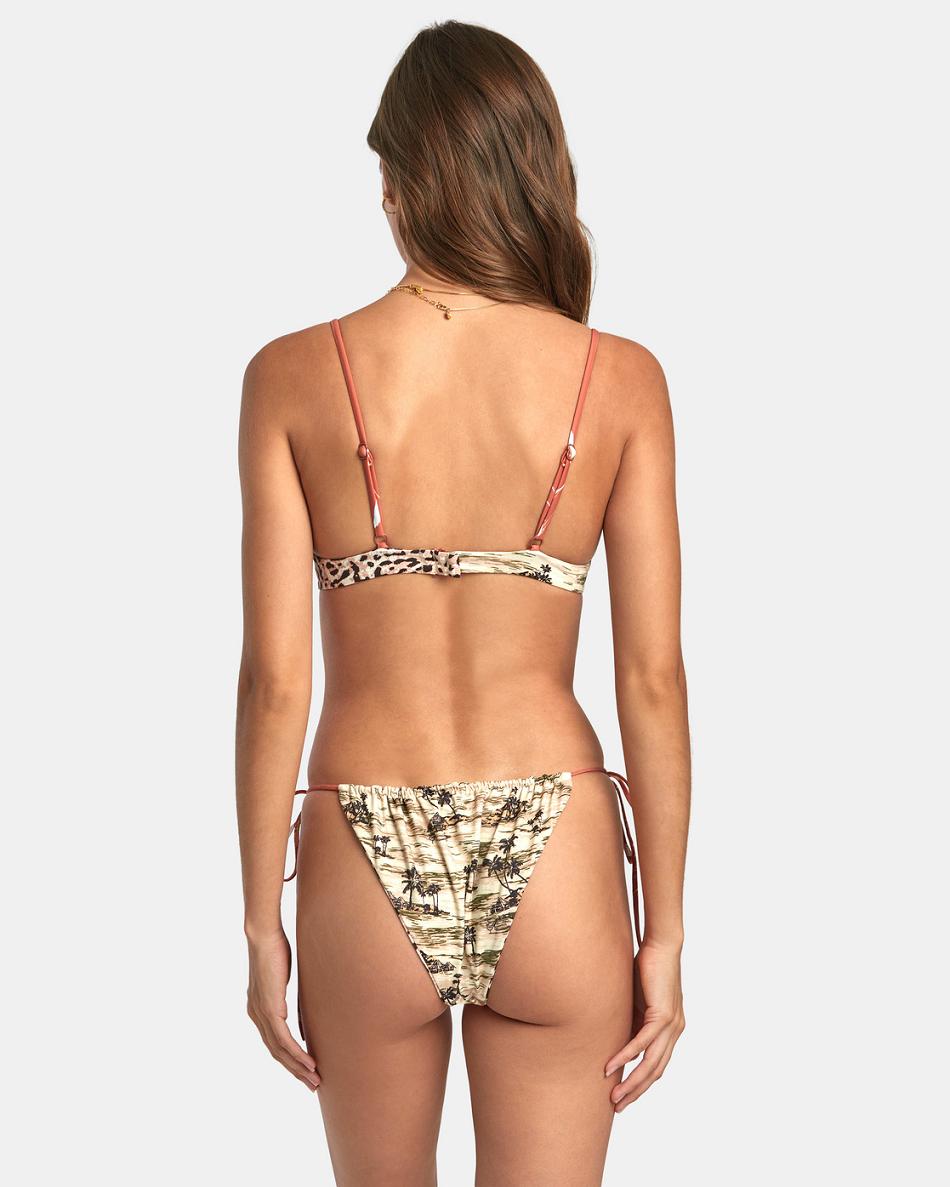 Multi Rvca Tossed Slide Tie Reversible Women\'s Bikini Bottoms | ZUSMJ47496