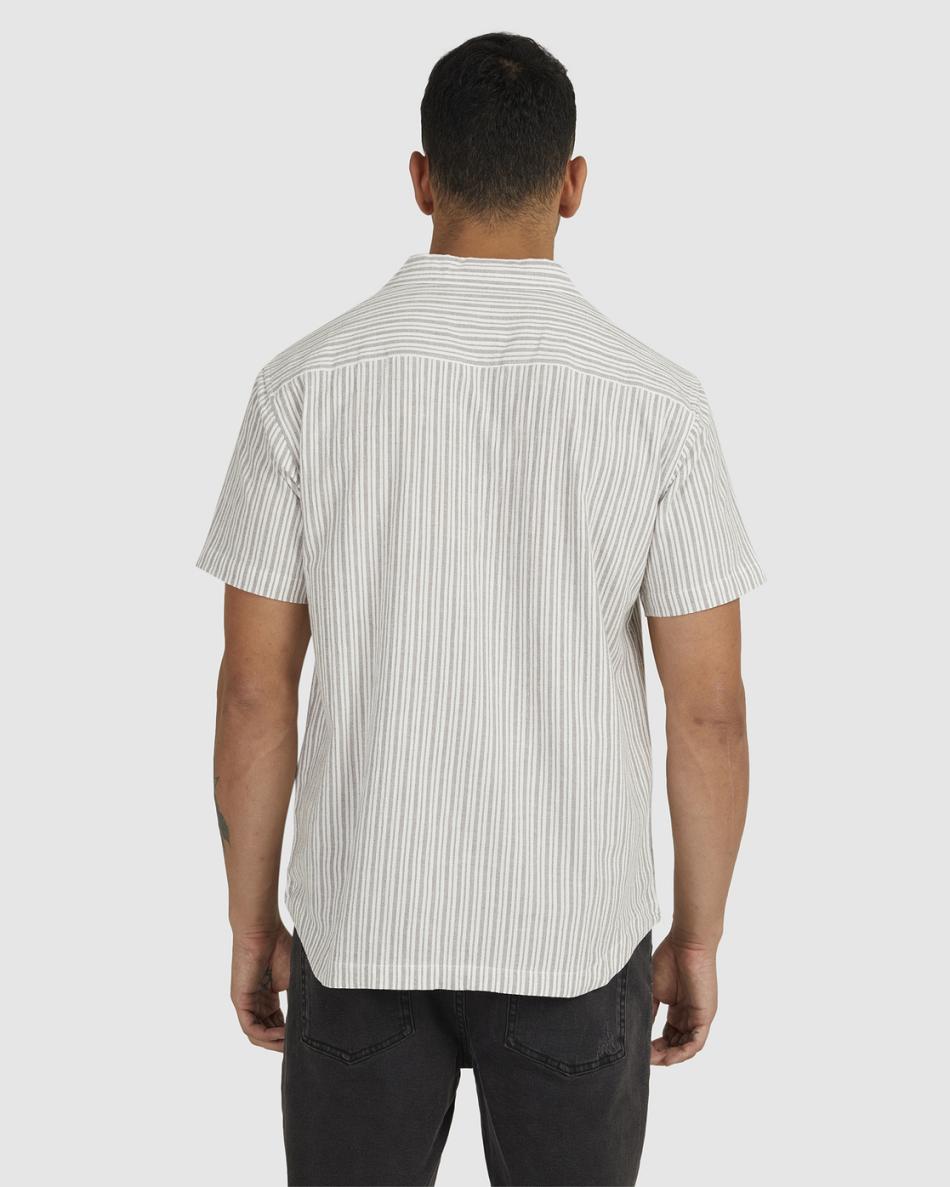 Mushroom Rvca Beat Stripe Short Sleeve Men's T shirt | GUSEC12315