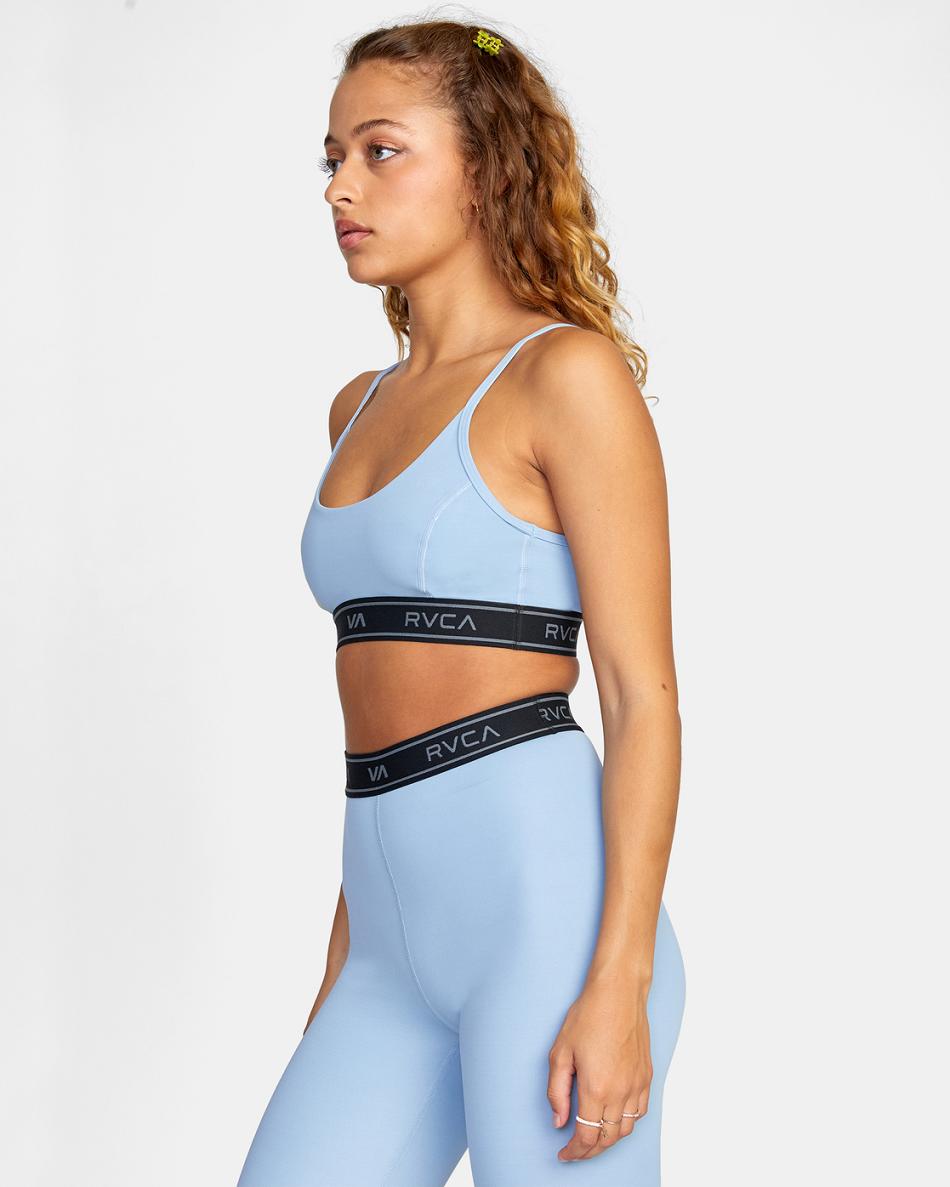 Muted Blue Rvca Base Women's Workout Tops | XUSGW75176