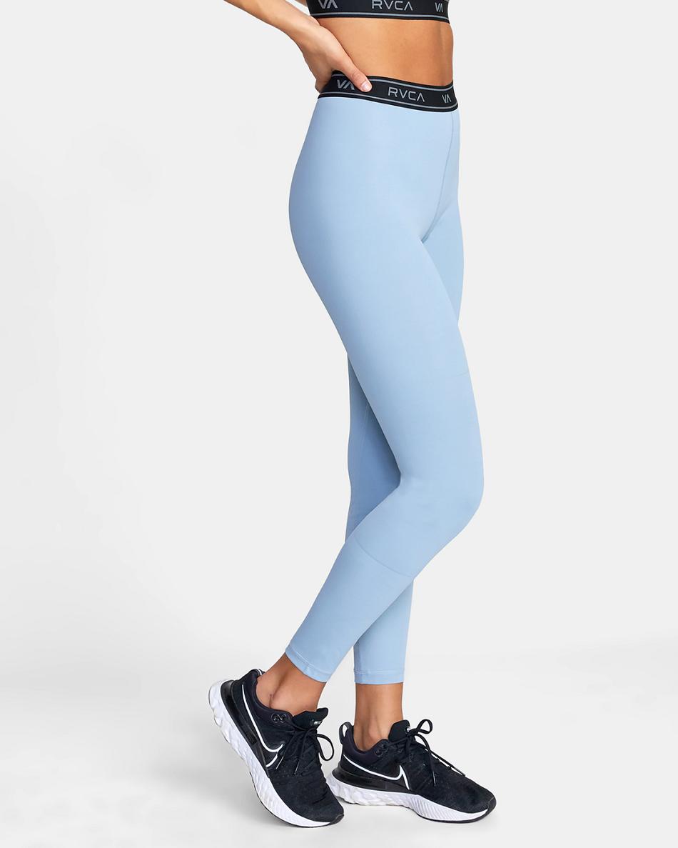 Muted Blue Rvca Base Workout Women's Pants | XUSGW87888
