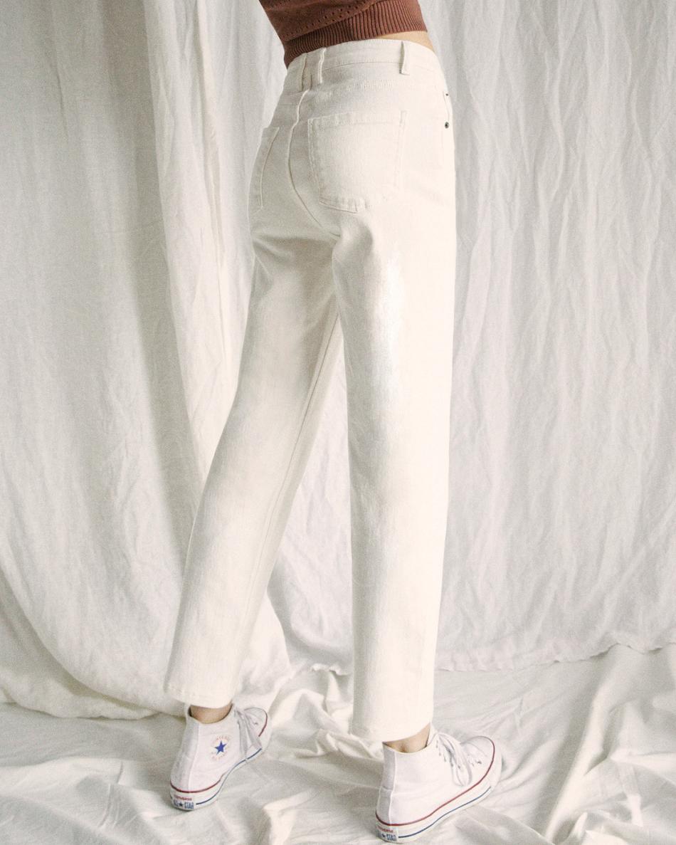 Natural Rvca Camille Rowe Pops Denim Pants Women's Jeans | USZDE33375