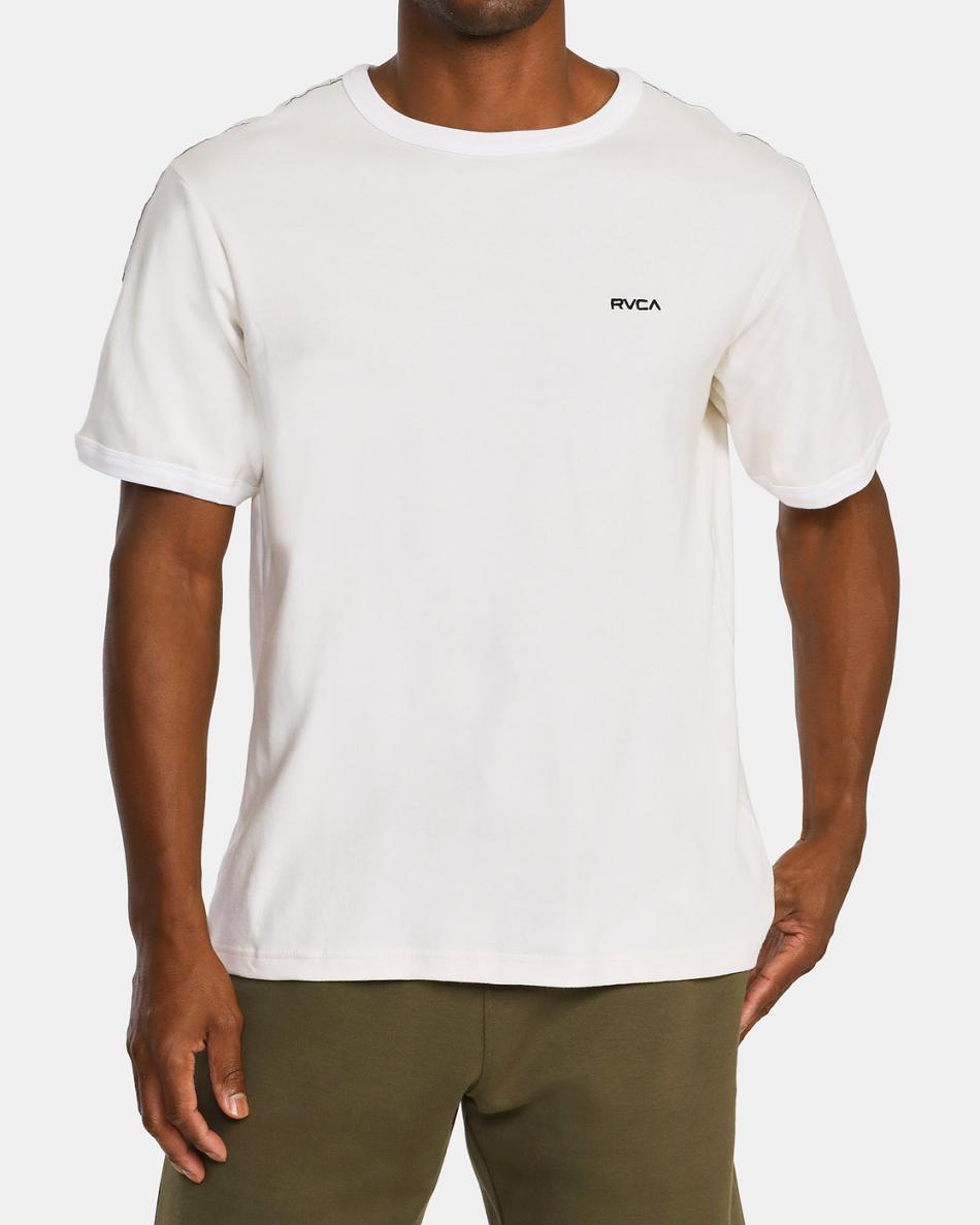 Natural Rvca VA Casuals Taped Jersey Short Sleeve Men's T shirt | LUSTR50452