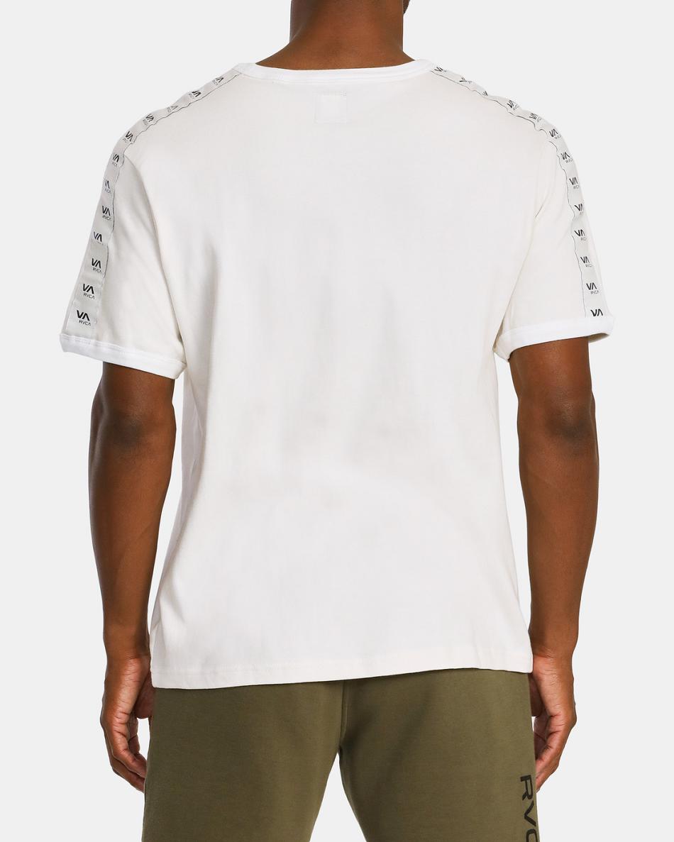 Natural Rvca VA Casuals Taped Jersey Short Sleeve Men's T shirt | LUSTR50452