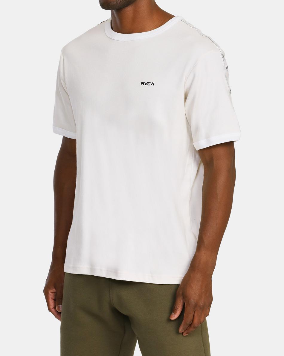 Natural Rvca VA Casuals Taped Jersey Short Sleeve Men's T shirt | LUSTR50452