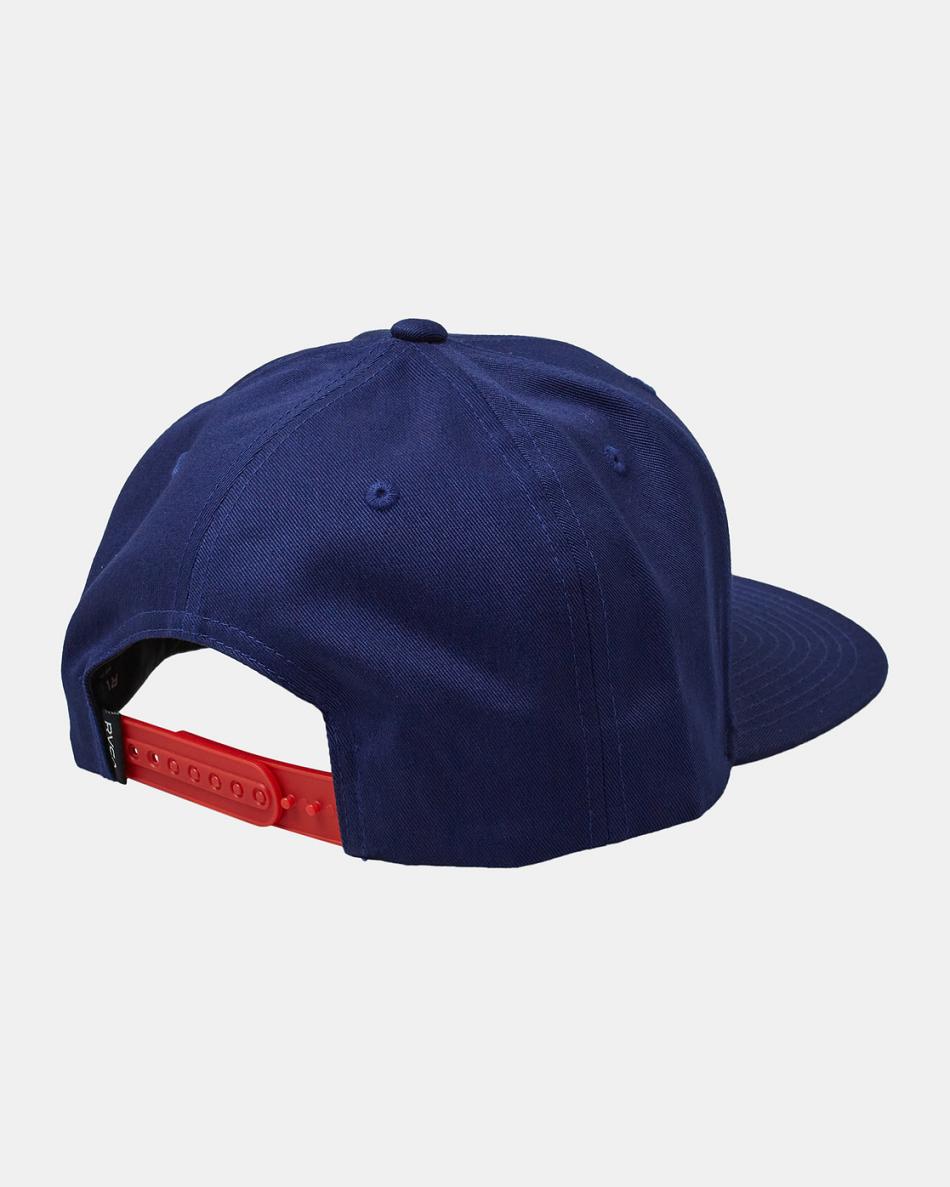 Navy Grey Rvca VA Patch Snapback Men's Hats | ZUSNQ57017