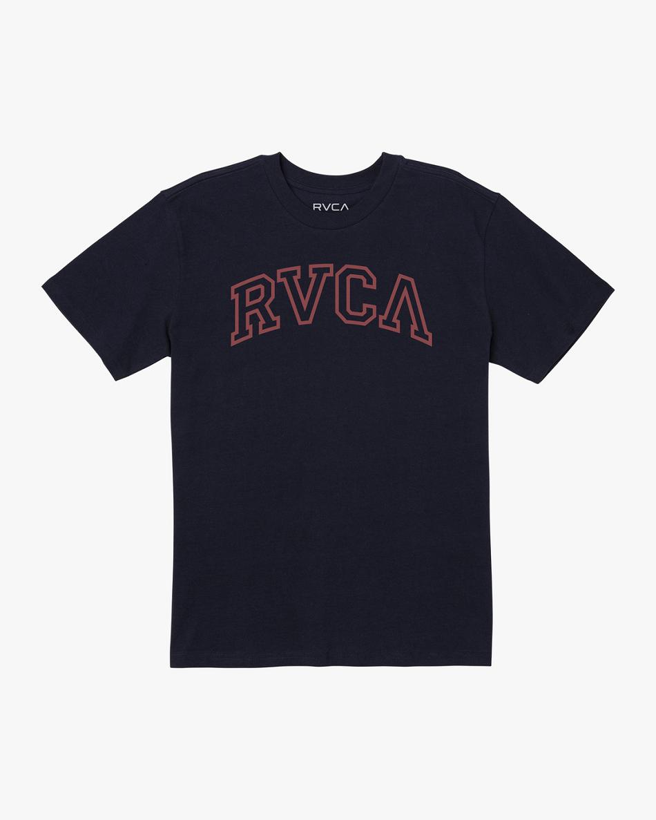 Navy Marine Rvca Arched Tee Men\'s Short Sleeve | AUSWC73494