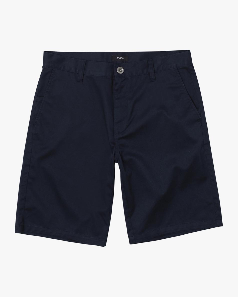 Navy Marine Rvca Weekday Stretch 18 Boys\' Shorts | SUSVO98057