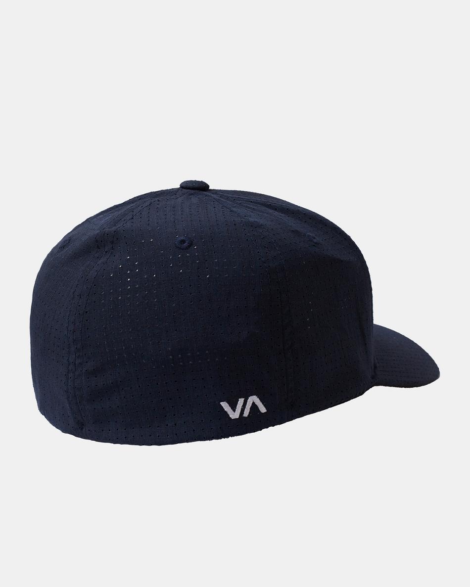 Navy Rvca Shane Flexfit Men's Hats | TUSPQ34447