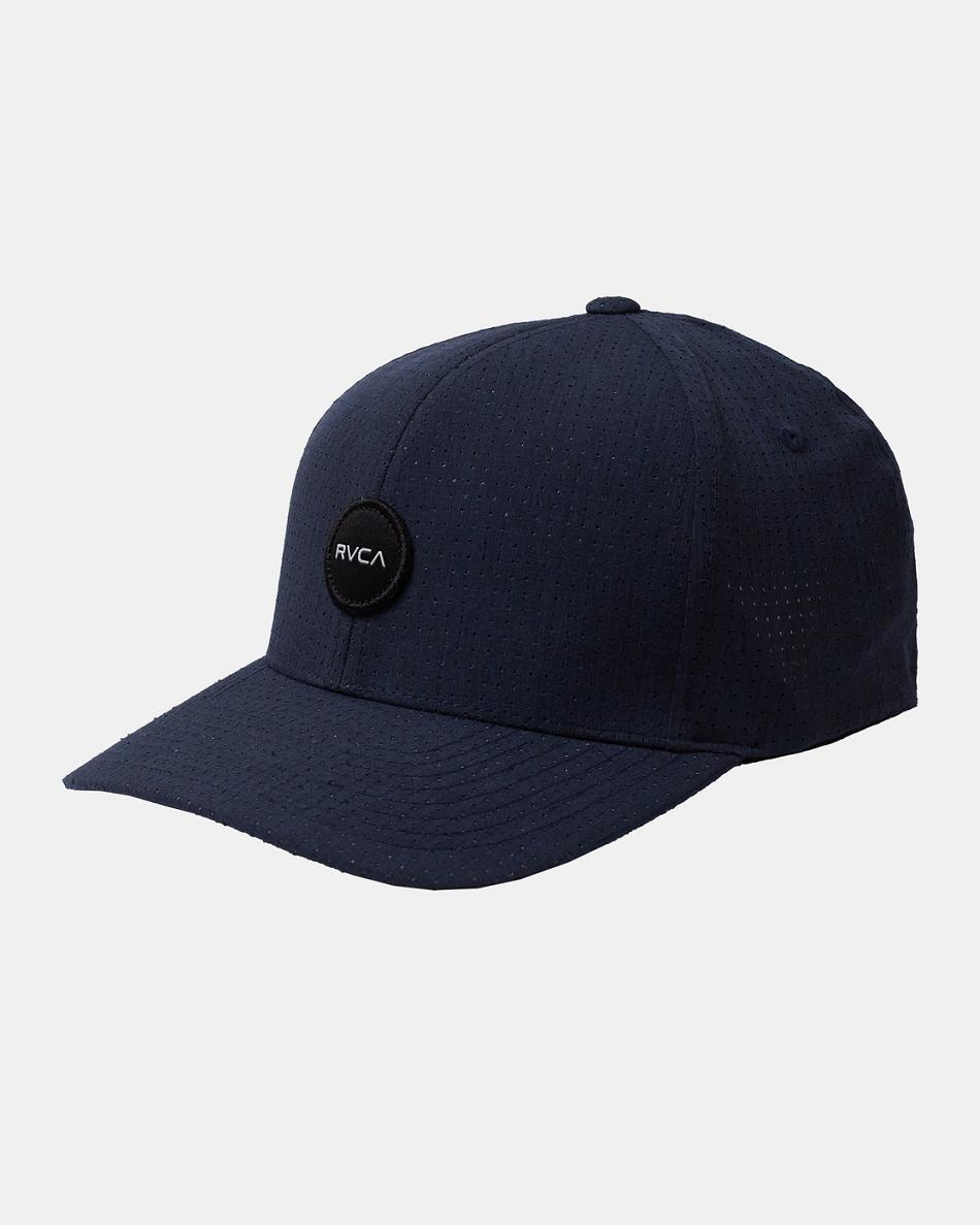 Navy Rvca Shane Flexfit Men\'s Hats | TUSPQ34447