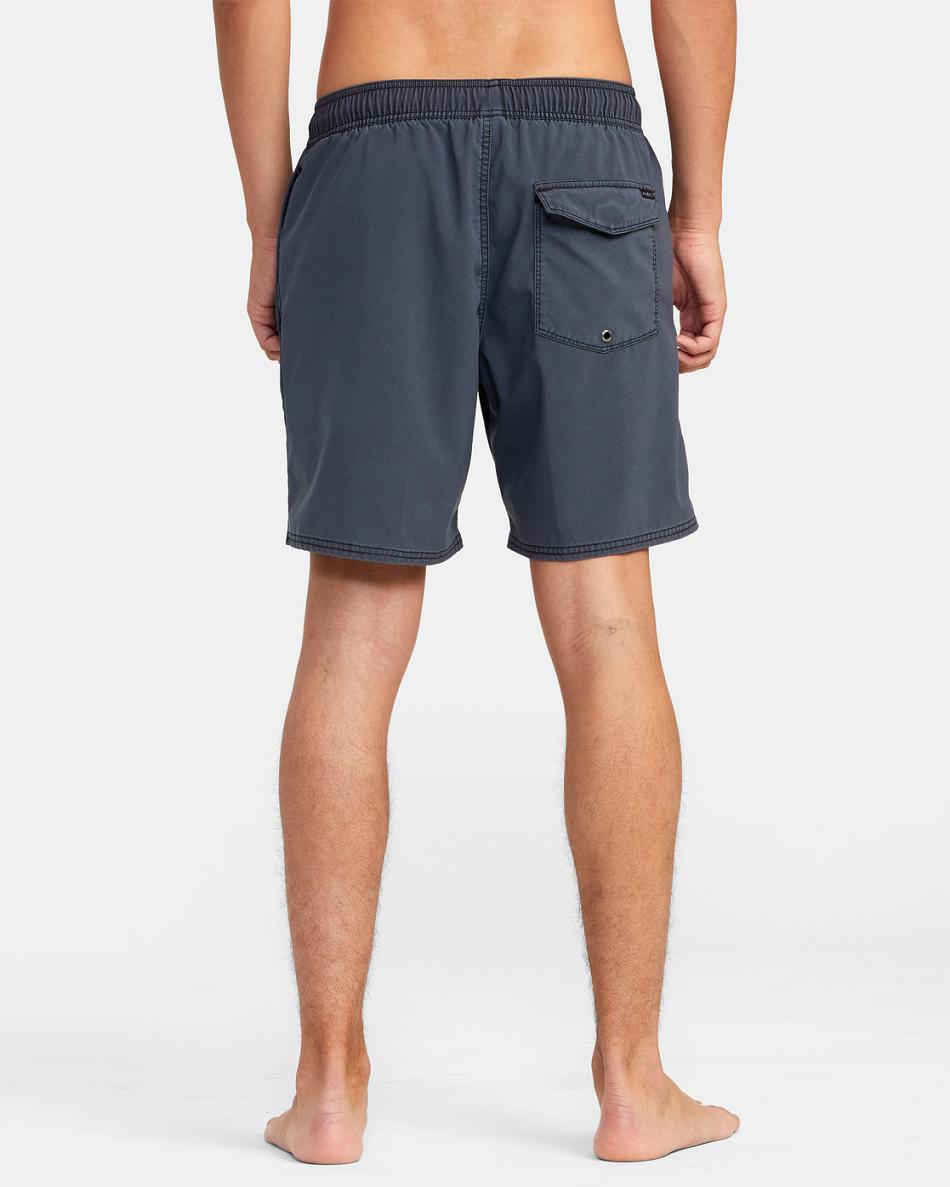 New Navy Rvca Pigment Elastic 17 Men's Shorts | USEGJ17887