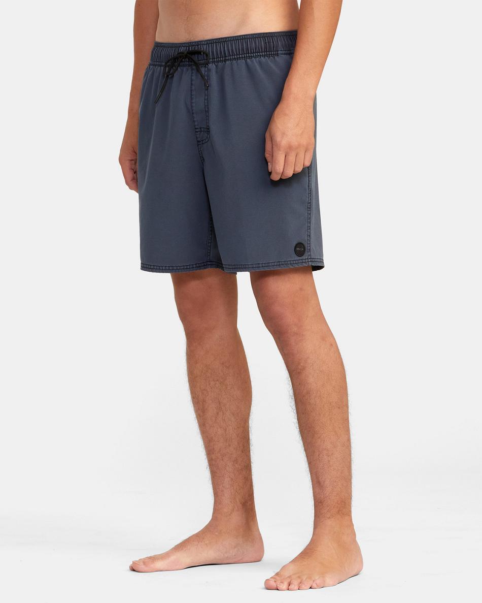 New Navy Rvca Pigment Elastic 17 Men's Shorts | USEGJ17887