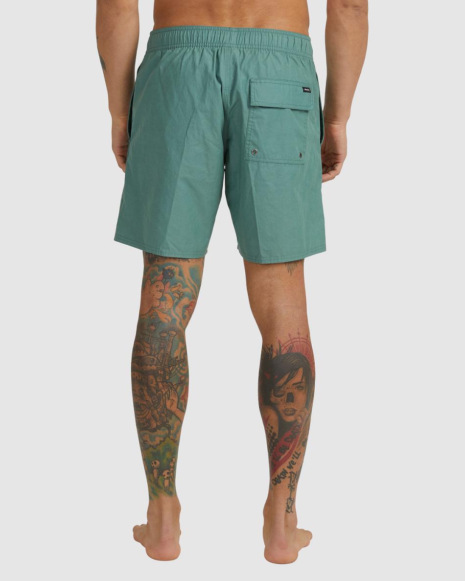 New Spinach Rvca Opposites Elastic 2 17 Men's Shorts | USNZX33289