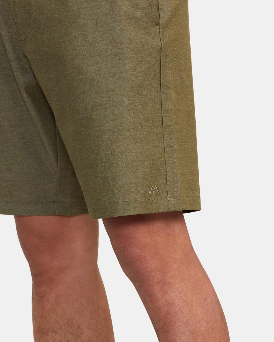 Olive Rvca Back In Hybrid 19 Men's Shorts | USJKU87563