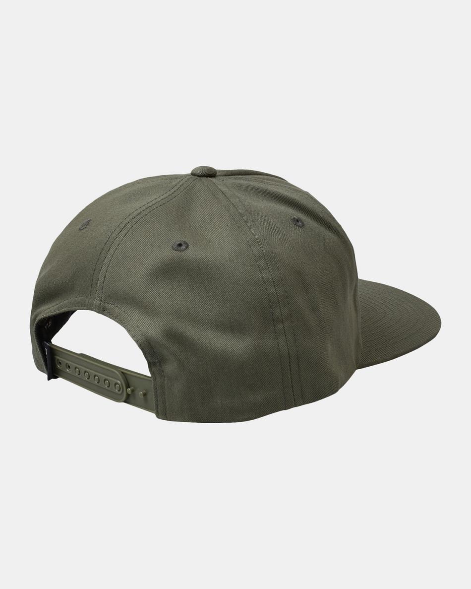 Olive Rvca Earth Corp Snapback Men's Hats | TUSPQ11742