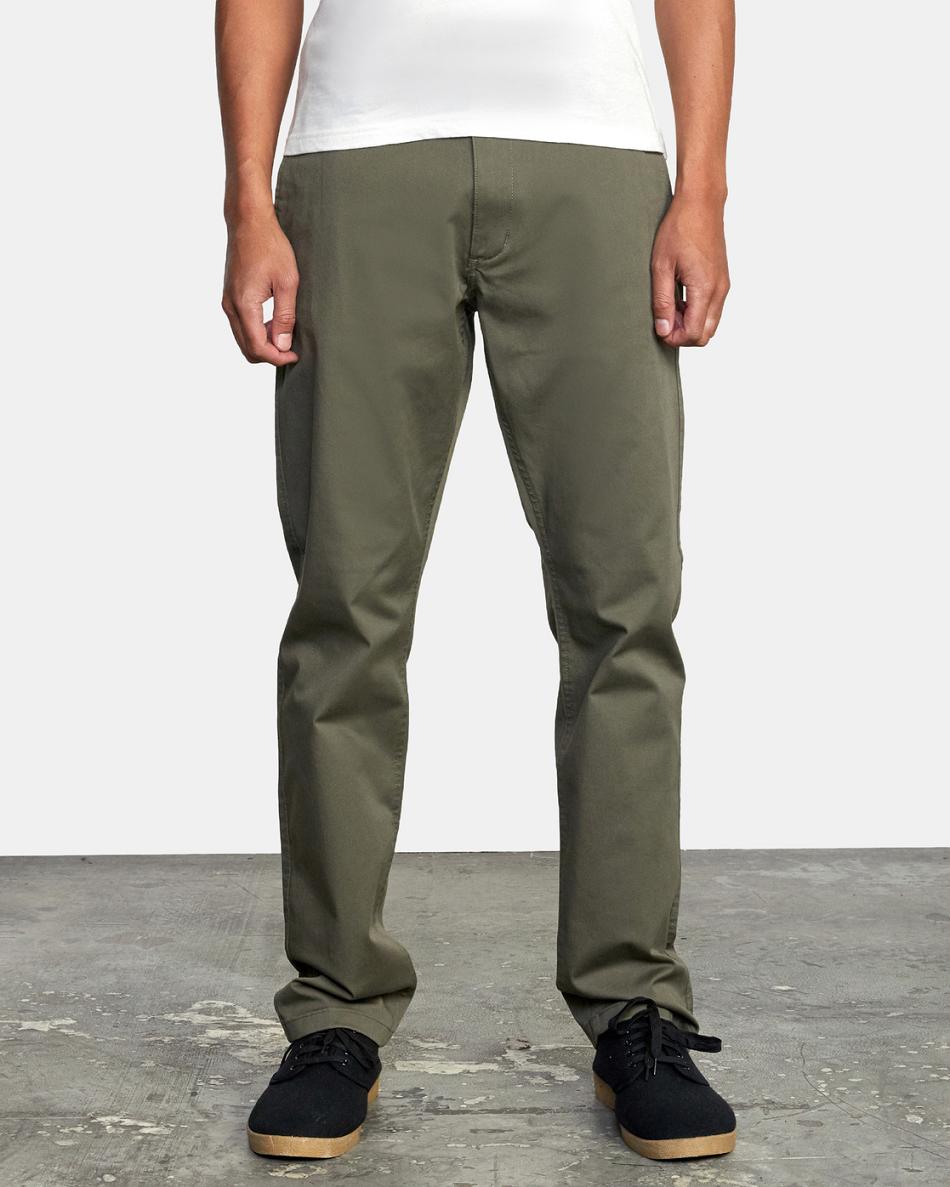 Olive Rvca The Week-end Stretch Men's Pants | PUSQX20916