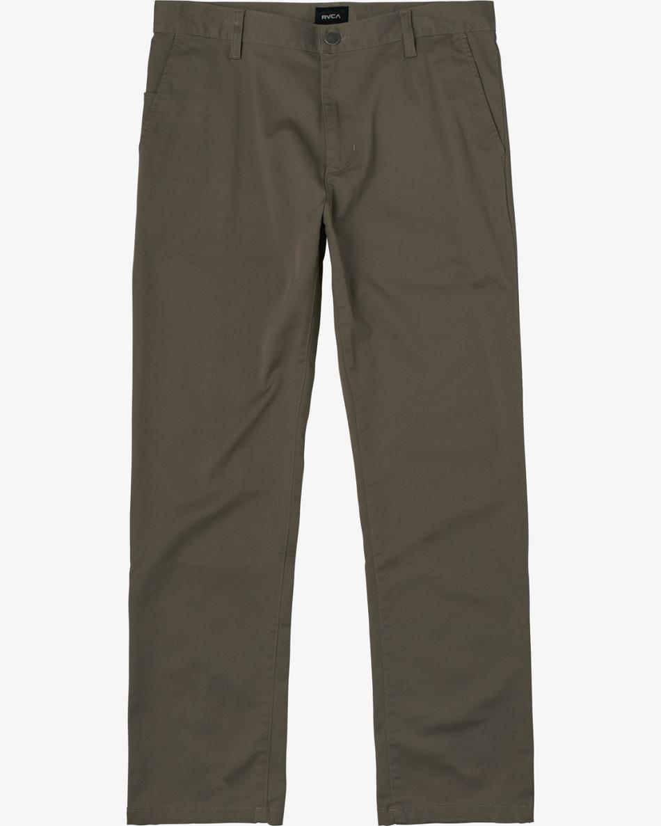 Olive Rvca The Week-end Stretch Men\'s Pants | PUSQX20916