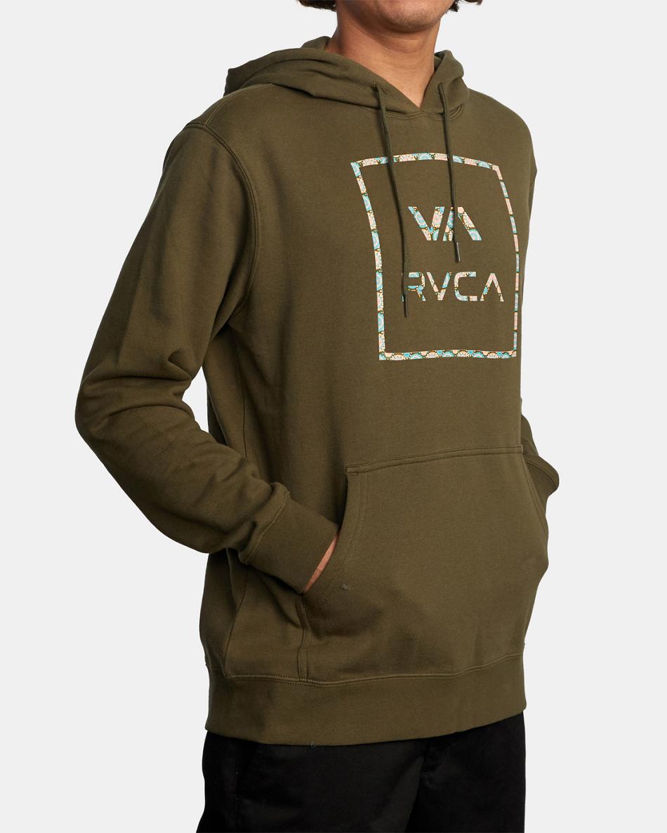 Olive Rvca VA All The Way Fill Pullover Men's Hoodie | USJKU33252