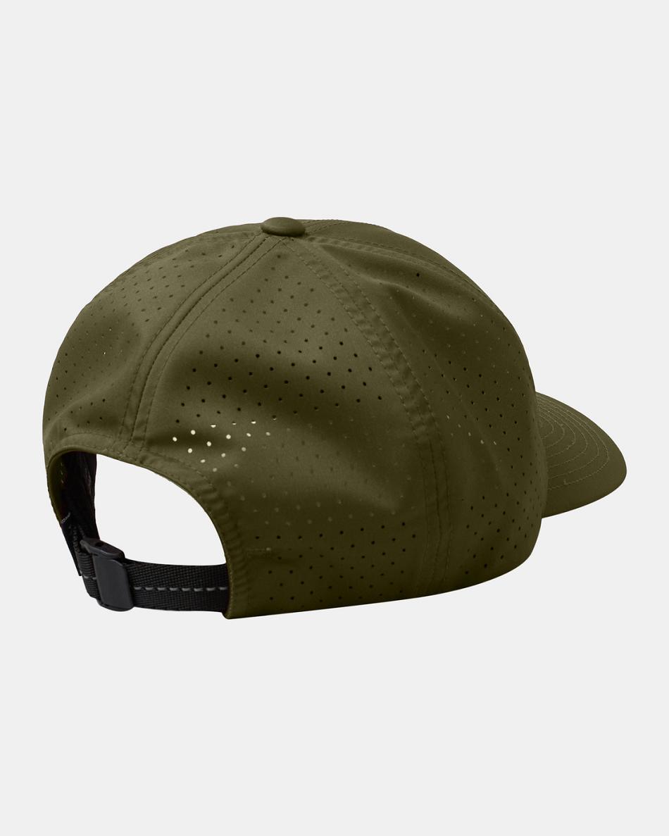 Olive Rvca Vent Perforated Clipback II Men's Hats | TUSWZ67047