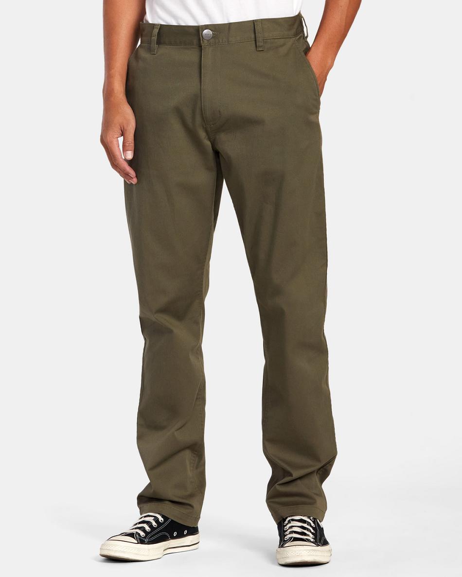 Olive Rvca Weekend Stretch Chino Men's Pants | USCIF69043