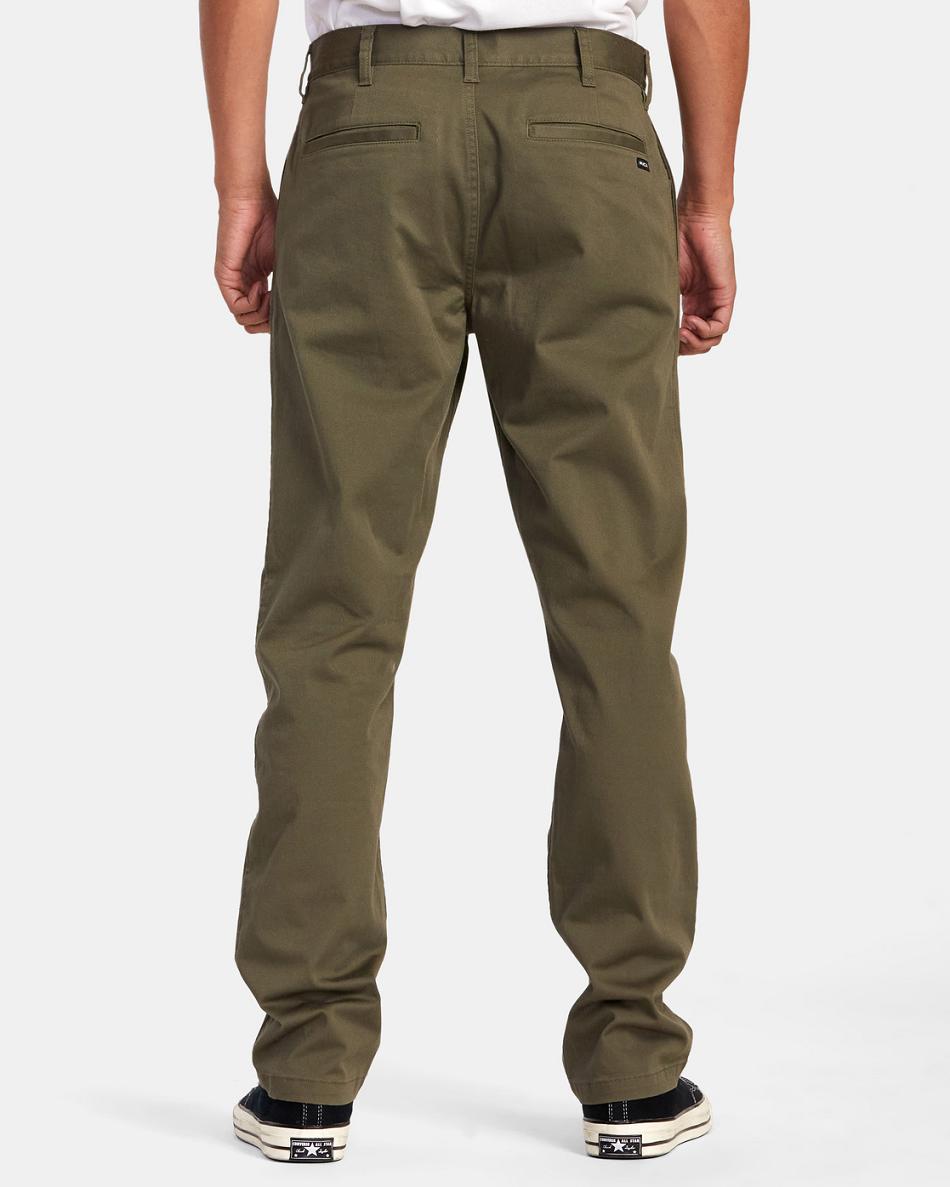 Olive Rvca Weekend Stretch Chino Men's Pants | USCIF69043