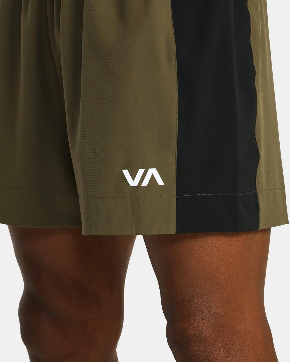 Olive Rvca Yogger Elastic Men's Running Shorts | USIIZ67172