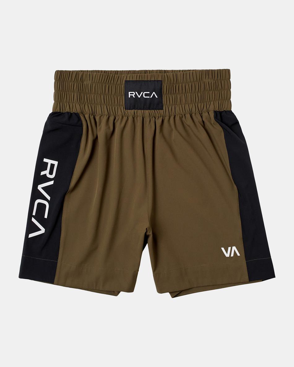 Olive Rvca Yogger Elastic Men\'s Running Shorts | USIIZ67172