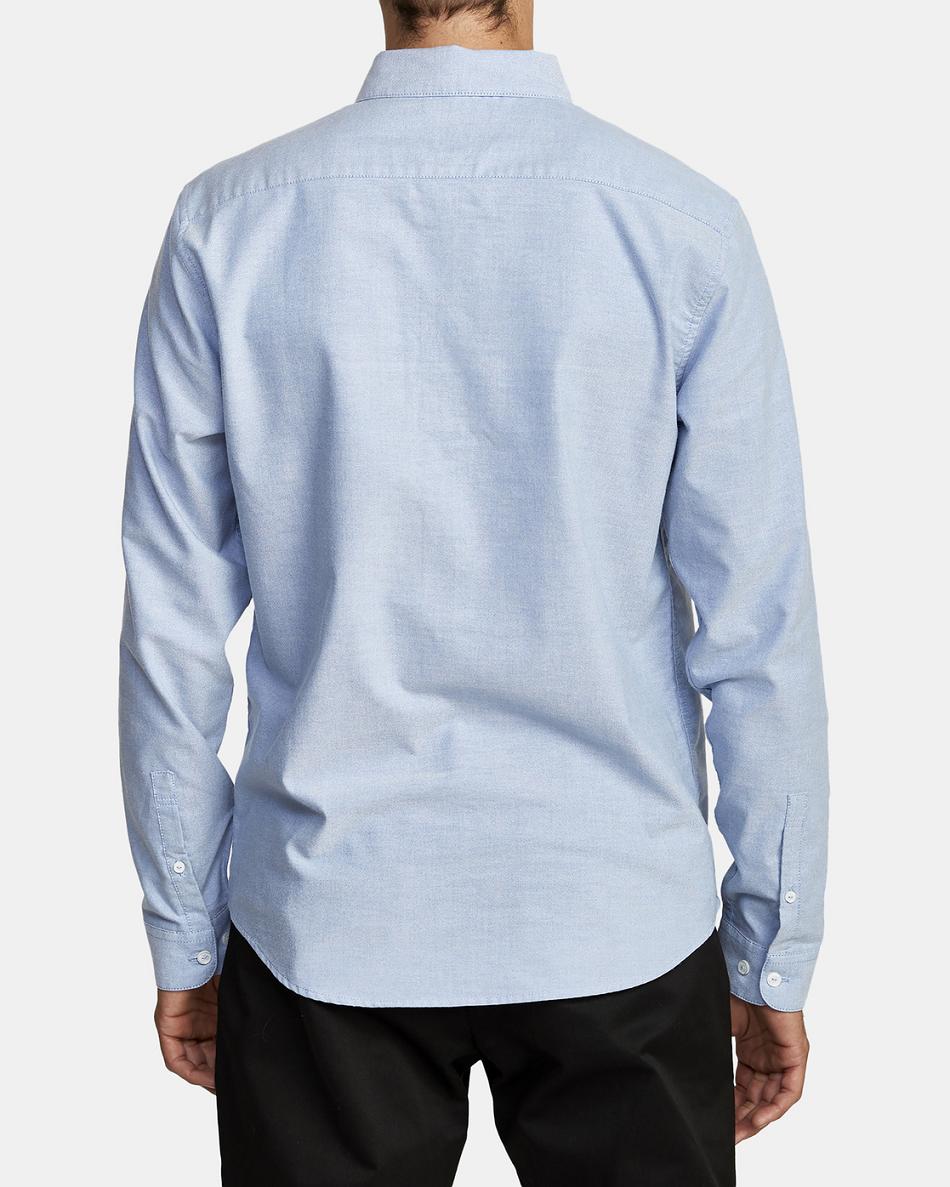 Oxford Blue Rvca Do Stretch Long Sleeve Men's T shirt | XUSBH54086