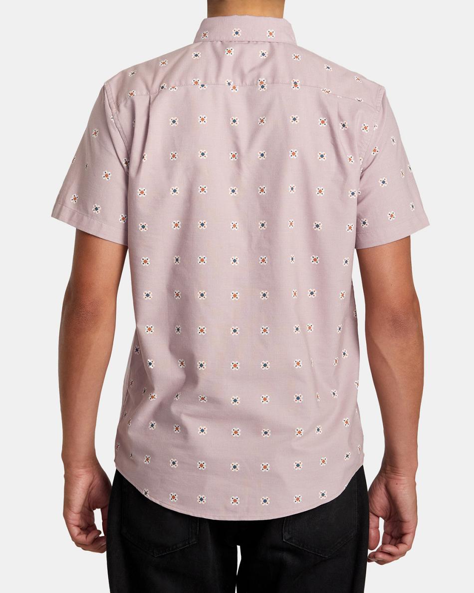 Pale Mauve Multi Rvca Do Print Short Sleeve Men's T shirt | USEGJ49650