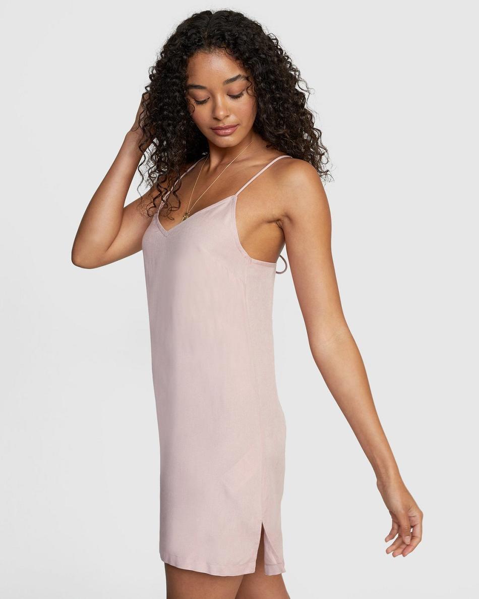 Pale Mauve Rvca Odyssey Striped Women's Dress | DUSVO52030