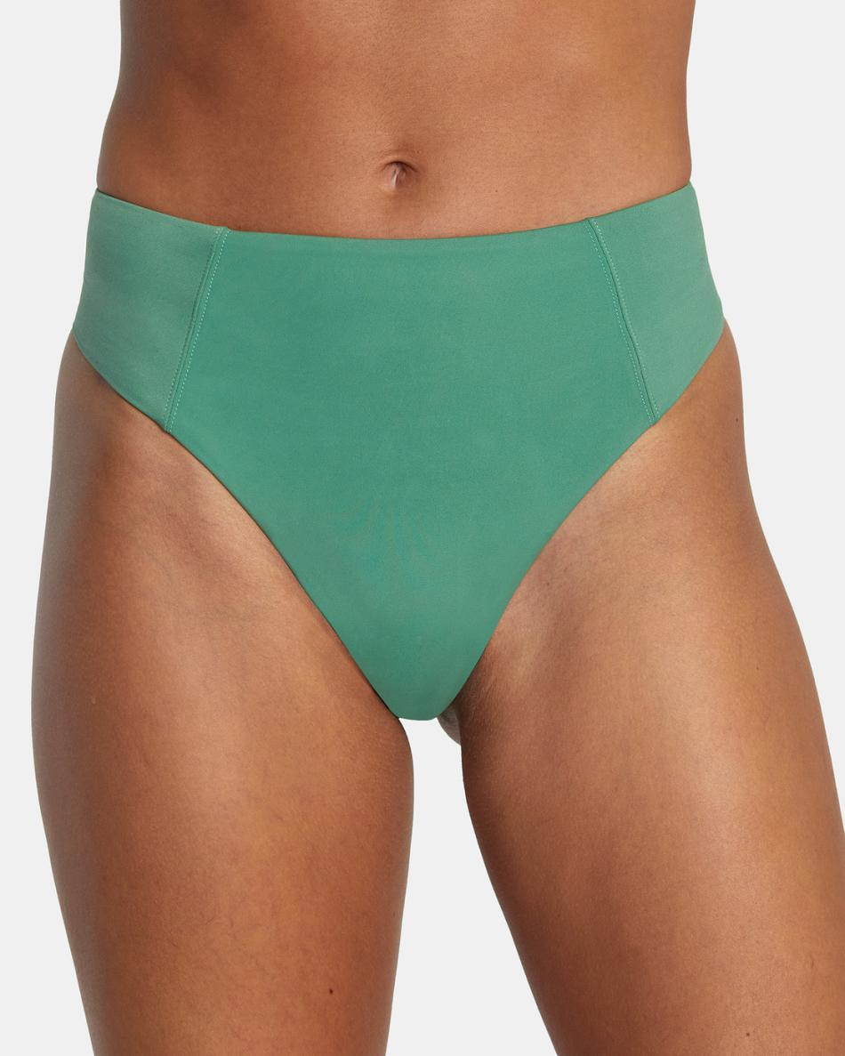 Palm Rvca Solid High Rise Cheeky Women's Bikini Bottoms | LUSSX92451