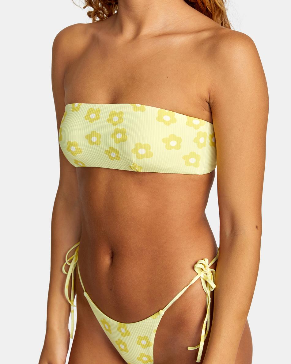 Pineapple Rvca Keen Bandeau Women's Bikini Tops | PUSQX25999