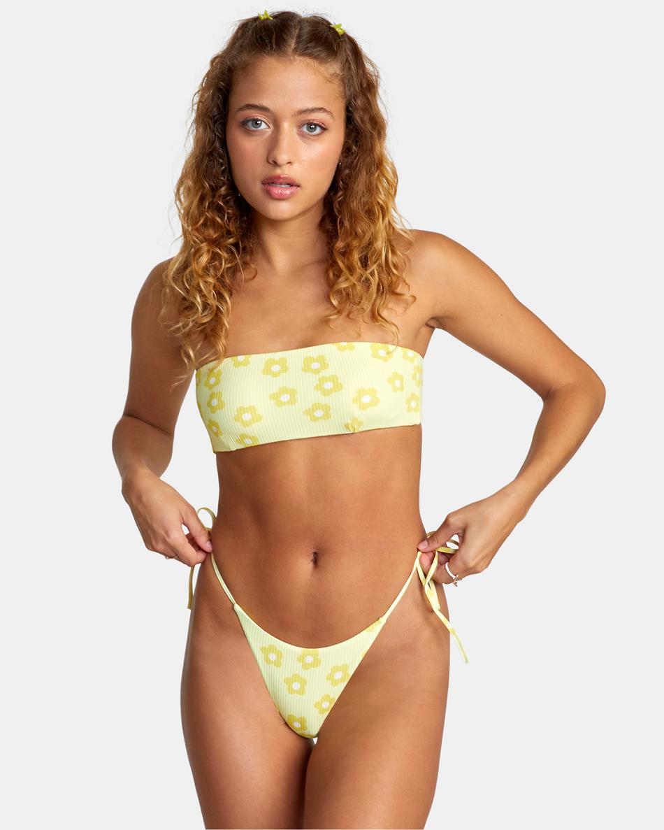 Pineapple Rvca Keen Bandeau Women\'s Bikini Tops | PUSQX25999