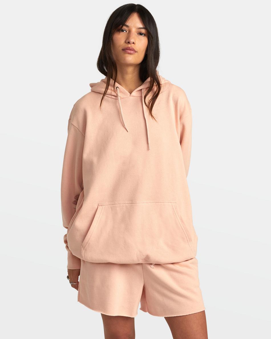 Pink Sand Rvca Sunday Test Drive Hoodie Women\'s Loungewear | PUSQX54225