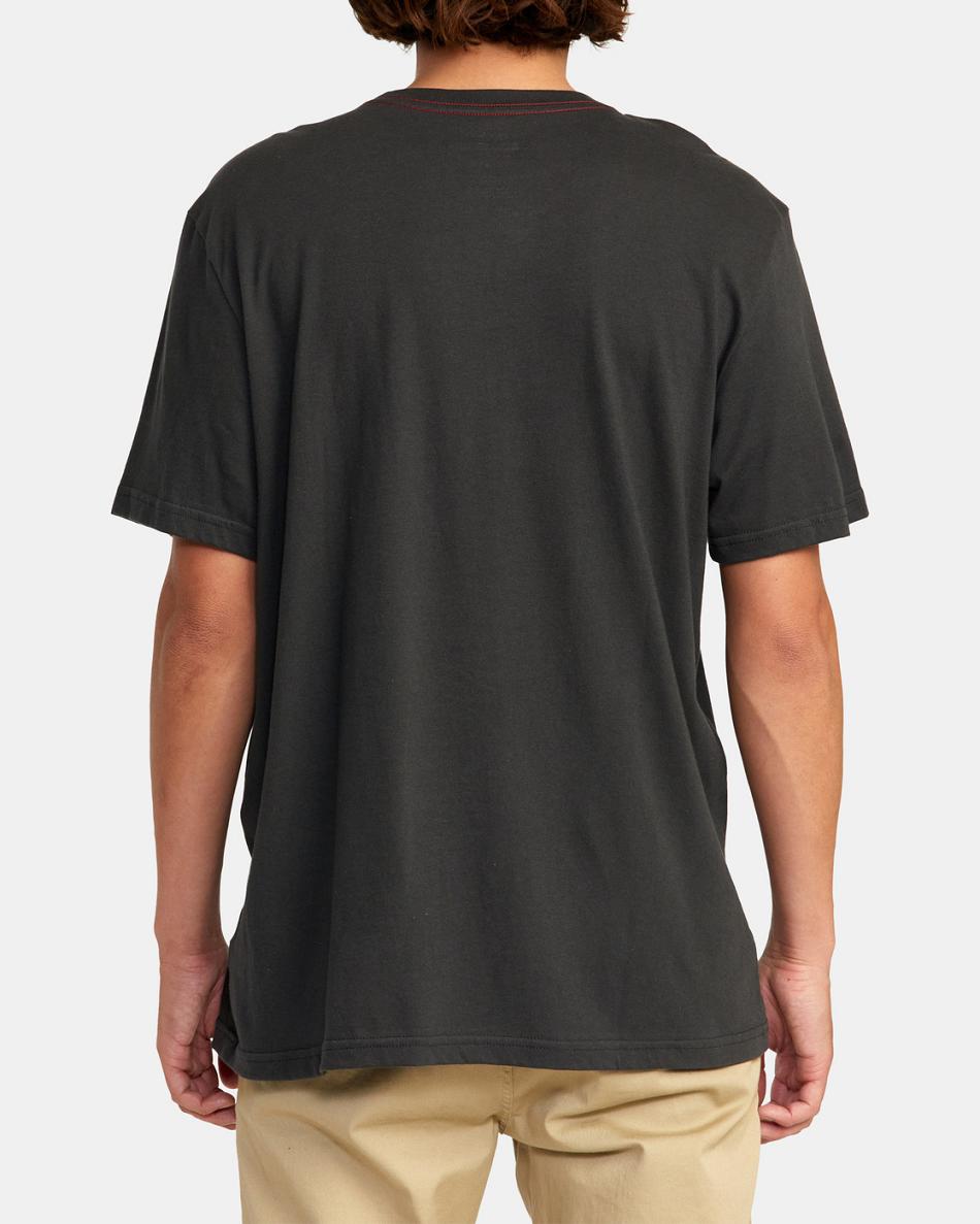 Pirate Black Rvca Badland Tee Men's Short Sleeve | USJVR40948