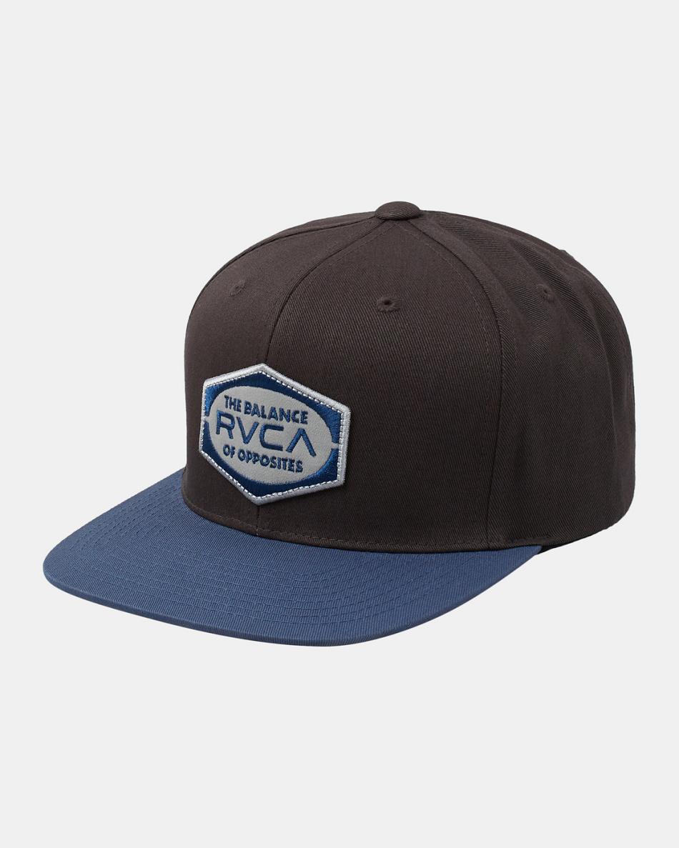 Pirate Black Rvca Industrial Snapback Men\'s Hats | USXBR49377