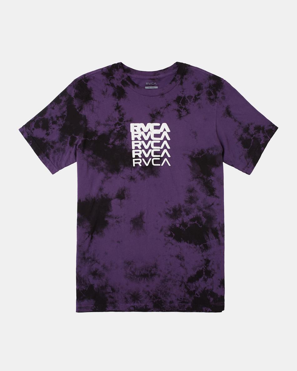 Purple Tie Dye Rvca Degen - T-Shirt Men\'s Short Sleeve | EUSVG90156