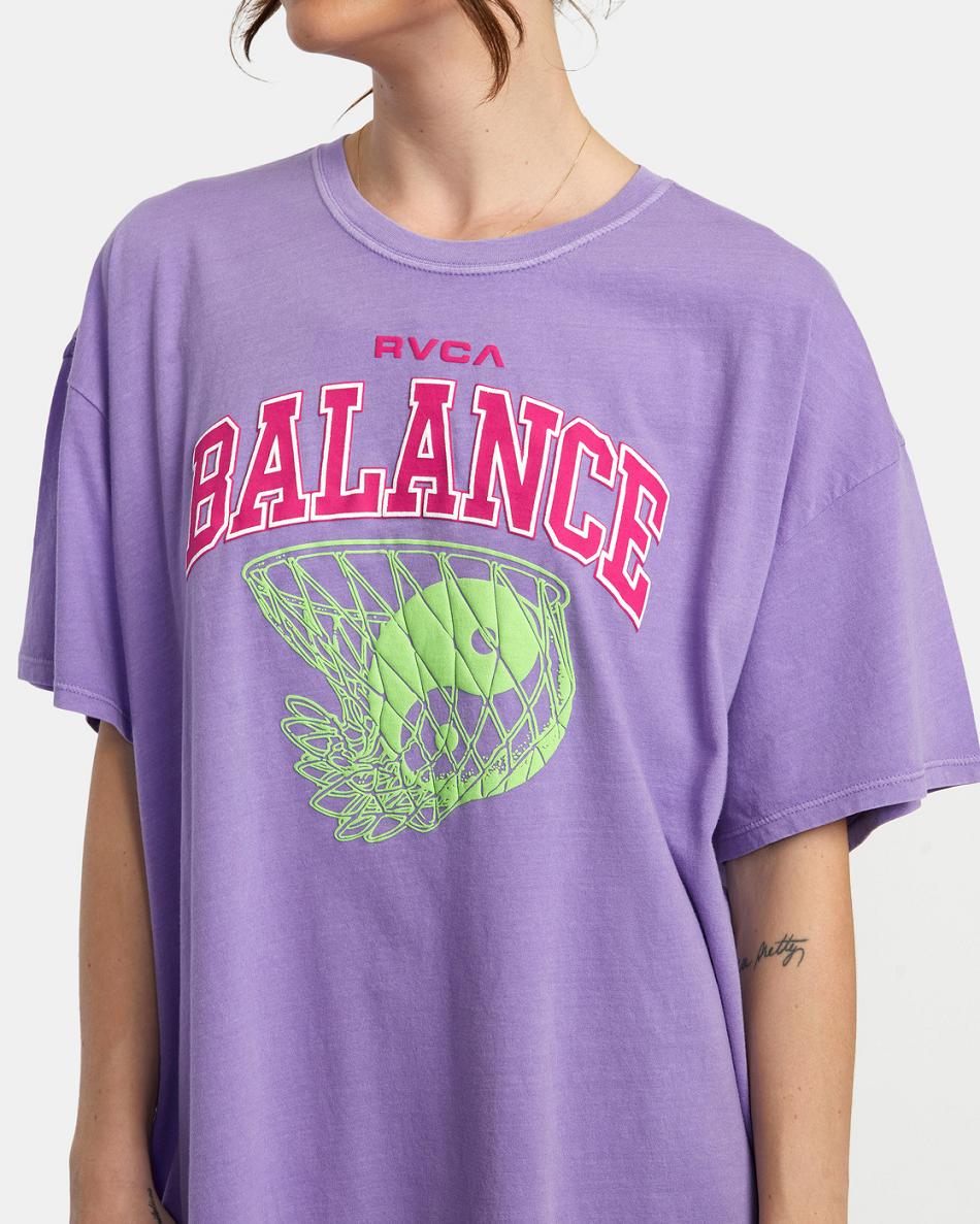 Purps Rvca All Net Baggie Women's T shirt | QUSWA22266