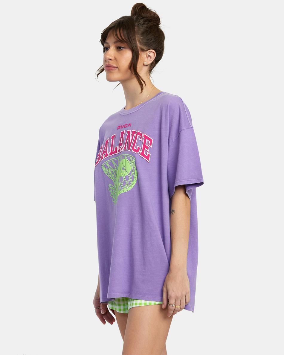 Purps Rvca All Net Baggie Women's T shirt | QUSWA22266