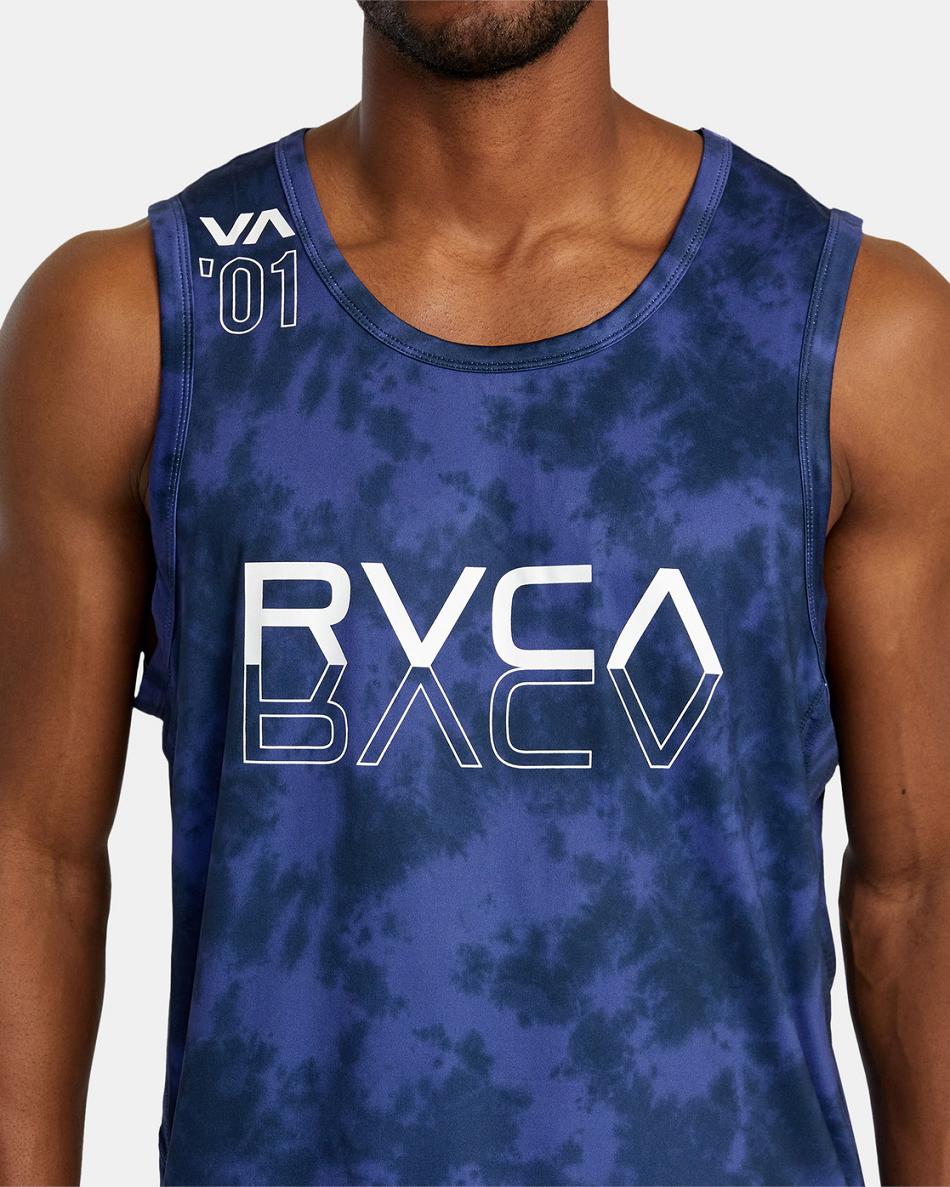 Purps Tie Dye Rvca Sport Vent Tie-Dyed Men's Tanks | UUSTG58500