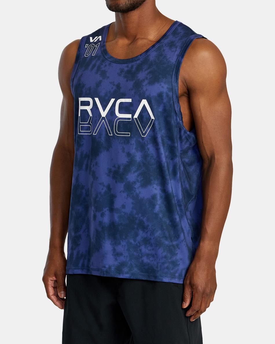 Purps Tie Dye Rvca Sport Vent Tie-Dyed Men's Tanks | UUSTG58500