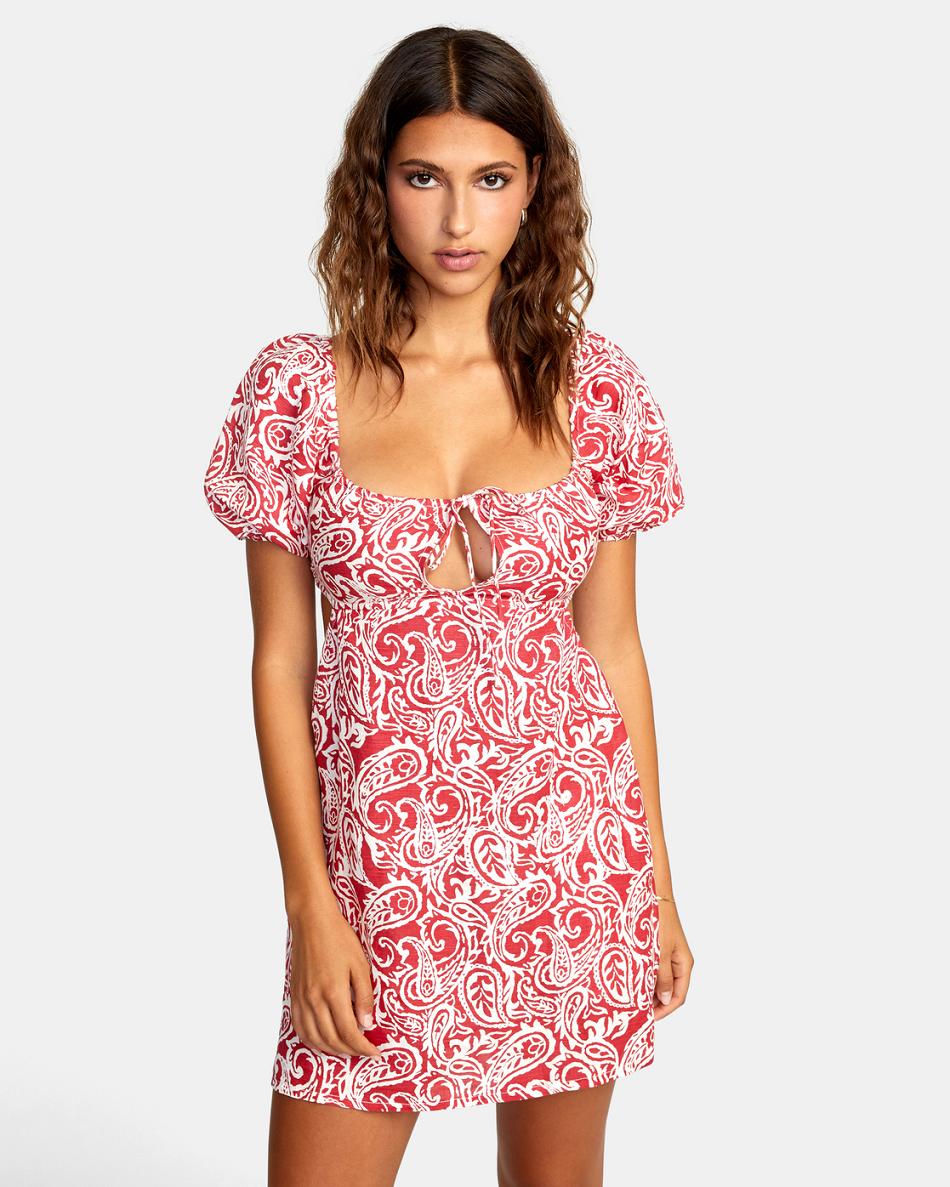 Red Earth Rvca Here For It Women\'s Dress | UUSTG16513