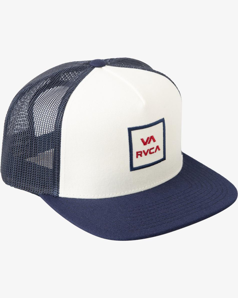 Red/Navy Rvca VA All The Way Trucker Men's Hats | PUSQX62416