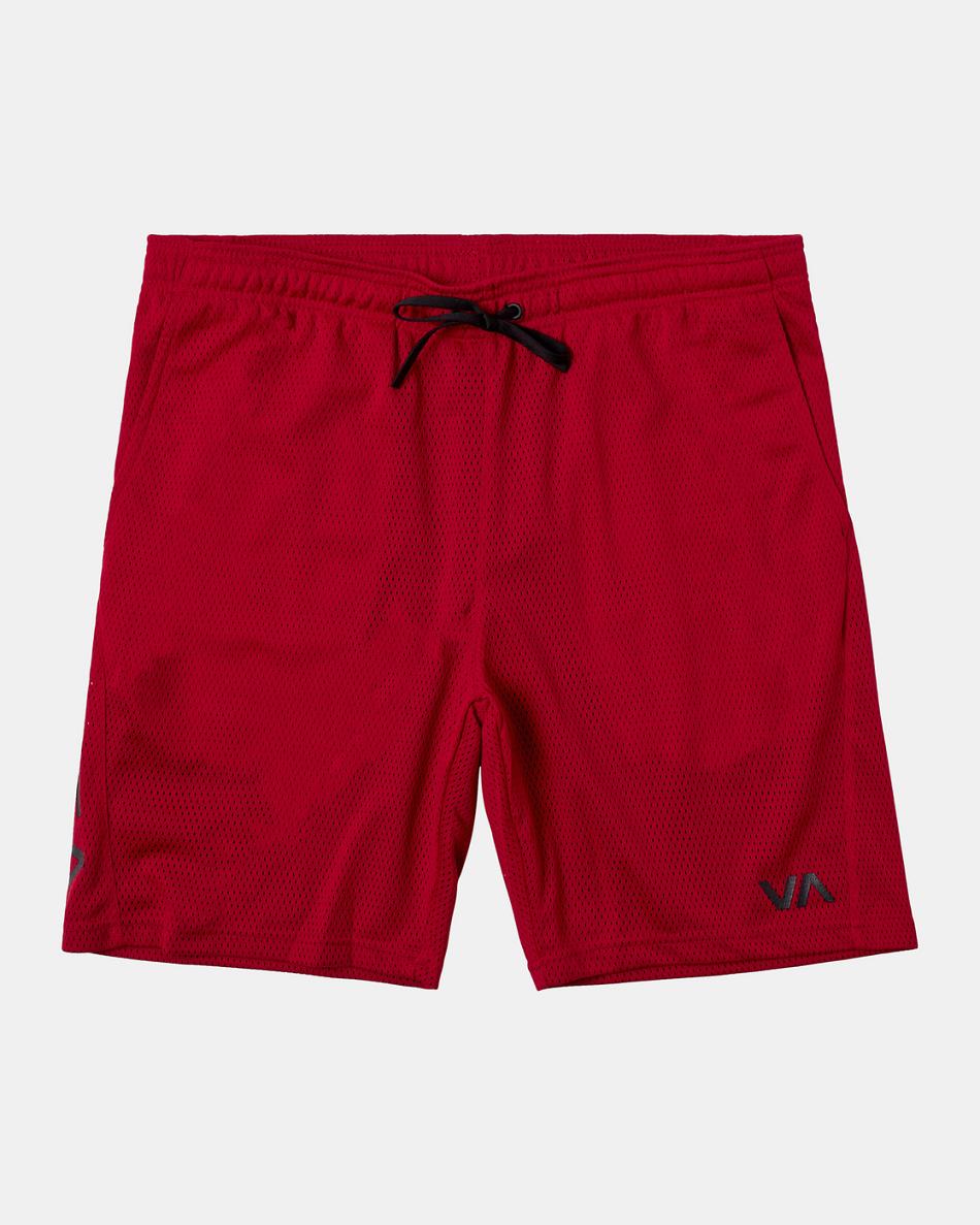 Red Rvca MESH SPORT SHORT 17 Men\'s Shorts | USNZX73300